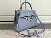 Modishbags Kelly Mini Leather Light Blue Handbag - 5