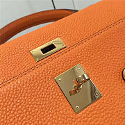 Modishbags Kelly Mini Leather Orange Handbag - 4