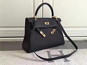 Modishbags Kelly Mini Leather Black Handbag - 2