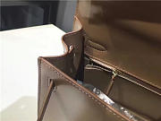 Modishbags Kelly Leather Handbag Khaki - 5