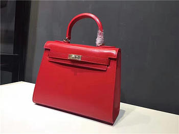 	Modishbags Kelly Leather Handbag Red