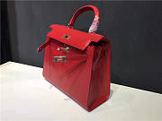 	Modishbags Kelly Leather Handbag Red - 5