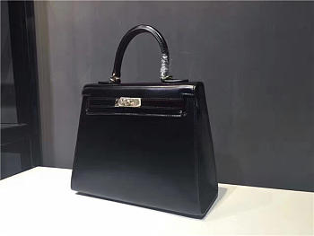 Modishbags Kelly Leather Handbag Black