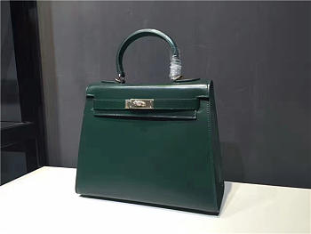 Modishbags Kelly Leather Handbag Dark Green