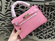 Modishbags Kelly Leather Handbag In Pink - 4