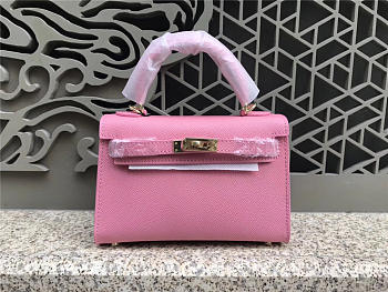 Modishbags Kelly Leather Handbag In Pink