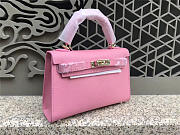 Modishbags Kelly Leather Handbag In Pink - 3