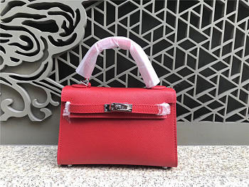 Modishbags Kelly Leather Handbag In Red