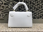 Modishbags Kelly Leather Handbag In White With Gold Hardware - 3