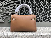 Modishbags Kelly Leather Handbag In Khaki With Silver Hardware - 2