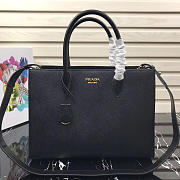 Modishbags Inverted Pleat Saffiano Leather Satchel In Black 1BA153 - 5