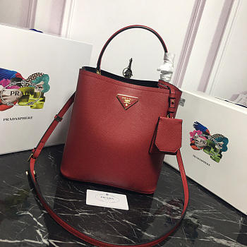 Modishbags Double Saffiano Bucket Bag 1BA212 Red