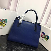 Modishbags Monochrome Saffiano Leather Handbag 1BA155 Navy Blue - 4