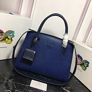 Modishbags Monochrome Saffiano Leather Handbag 1BA155 Navy Blue - 3