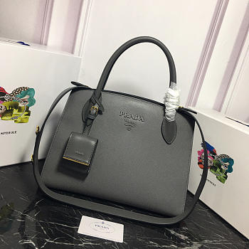 Modishbags Monochrome Saffiano Leather Handbag 1BA155 Grey