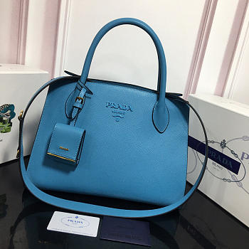 	Modishbags Monochrome Saffiano Leather Handbag 1BA155  Blue