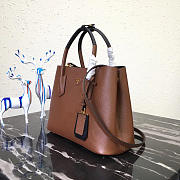 Modishbags Saffiano Cuir Small Double Leather Bag In Brown - 5