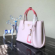 	Modishbags Saffiano Cuir Small Double Leather Bag In Light Pink - 2