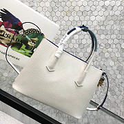 Modishbags Saffiano Cuir Small Double Leather Bag In White - 4