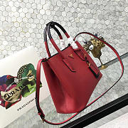 	Modishbags Saffiano Cuir Small Double Leather Bag In Red - 4