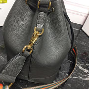 Modishbags Original Calfskin Leather Bucket Bag 1BE018 Gray - 2