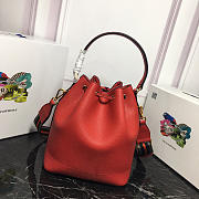 Modishbags Original Calfskin Leather Bucket Bag 1BE018 Red - 2