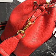 Modishbags Original Calfskin Leather Bucket Bag 1BE018 Red - 5