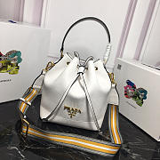 Modishbags Original Calfskin Leather Bucket Bag 1BE018 White - 1