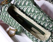 Modishbags Oblique Jacquard Canvas Calfskin Leather Saddle Large Bag In Green - 6