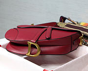 Modishbags Oblique Calfskin Leather Saddle Large Bag In Red - 6