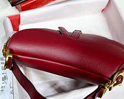 Modishbags Oblique Calfskin Leather Saddle Large Bag In Red - 3