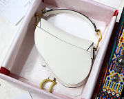 Modishbags Oblique Calfskin leather Saddle Small Bag in White - 6