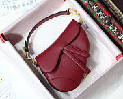 Modishbags Oblique Calfskin leather Saddle Small Bag in Red - 1