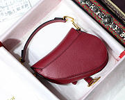 Modishbags Oblique Calfskin leather Saddle Small Bag in Red - 2