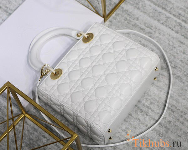 Modishbags Dior Leather White Handbag With Gold Hardware - 1