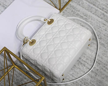 Modishbags Dior Leather White Handbag With Gold Hardware