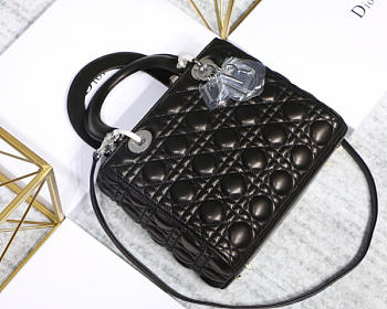 Modishbags Dior Leather Black Handbag With Silver Hardware