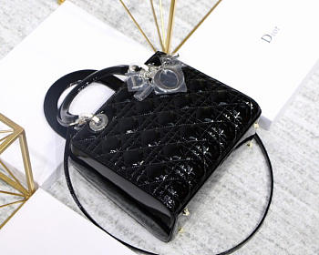 Modishbags Dior Leather Handbag In Black With Silver Hardware