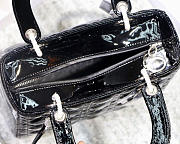 Modishbags Dior Leather Handbag In Black With Silver Hardware - 6