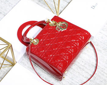 Modishbags Dior Leather Handbag In Red With Gold Hardware