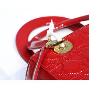 Modishbags Dior Leather Handbag In Red With Gold Hardware - 5