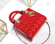 Modishbags Dior Leather Handbag In Red With Gold Hardware - 2