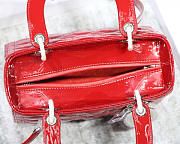 Modishbags Dior Leather Handbag In Red With Silver Hardware - 5