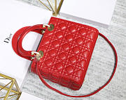 Modishbags Dior Leather Red Handbag With Gold Hardware - 3