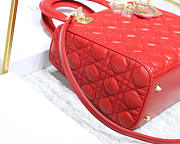 Modishbags Dior Leather Red Handbag With Gold Hardware - 5