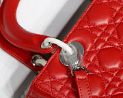 Modishbags Dior Leather Red Handbag With Sliver Hardware - 2