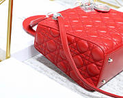 Modishbags Dior Leather Red Handbag With Sliver Hardware - 4