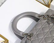 modishbags  Dior Leather Gray Handbag With Silver Hardware - 4