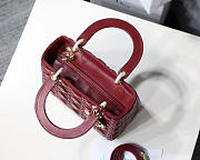 Modishbags Dior Leather Wine Red Handbag With Gold Hardware - 2