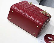 Modishbags Dior Leather Wine Red Handbag With Gold Hardware - 3